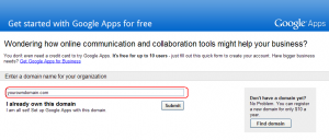 Google Apps registration