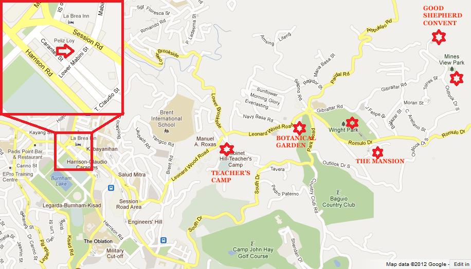 Tourist Attraction In Baguio Map Tourist Destination In The World