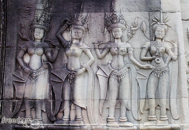 Angkor Wat's Apsara wall carvings