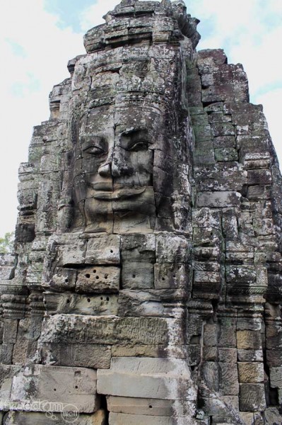 Bayon temple tower's stone faces