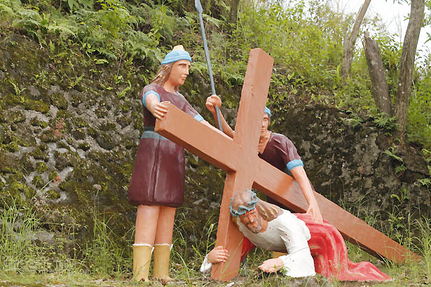 Camiguin stations of the cross: Jesus falls the third time