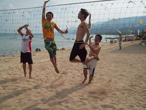 volleyball at laiya with Ralph Vincent Burias and Jake Acedera Tan