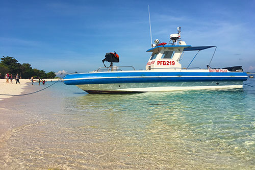 Maritime patrol boat station at the Great Santa Cruz Island in Zamboanga City