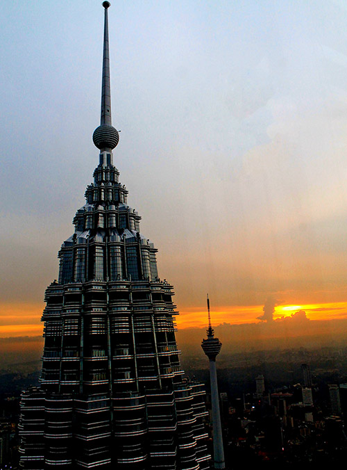 Petronas Twin Towers sunset