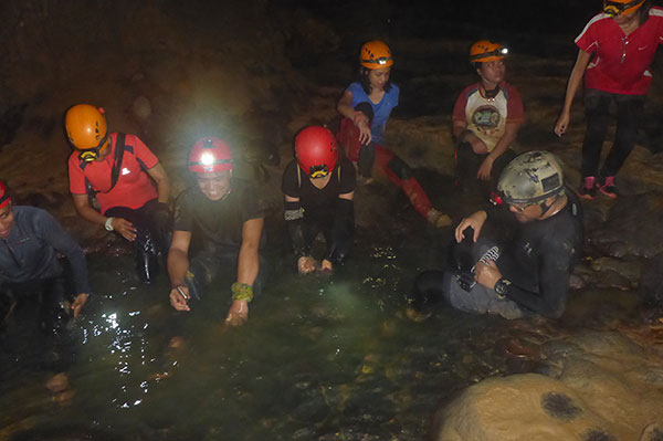 Resting socials inside langun cave