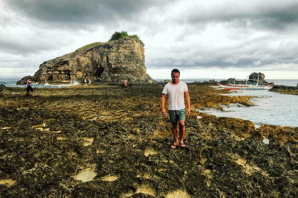 Braving through the spiky rocks of Dakit dakit Island