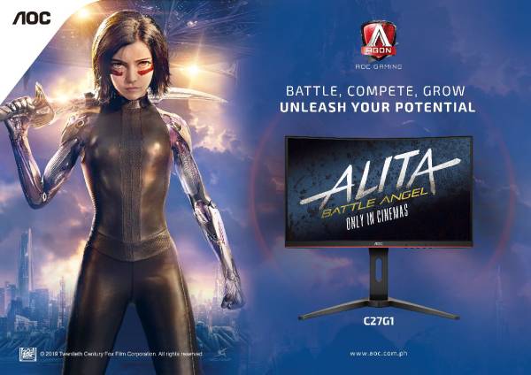Alita: Battle Angel in partnership with AOC Agon