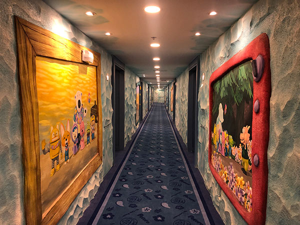 Pororo-themed hallway at Jpark Island Resort