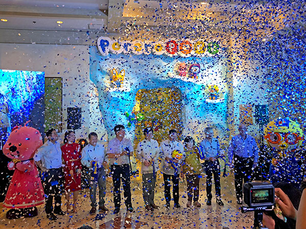 Ribbon cutting ceremony for the Grand Opening of PororoPark with Jpark and Iconix Entertainment executives