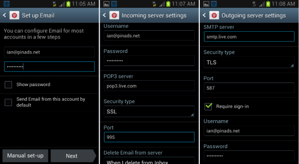 configuring pop3 outlook